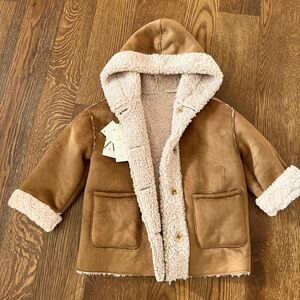 Zara Kids NWT Shearling Jacket - size 4/5
